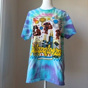 Lollapalooza 2023 Chicago Tie Dye Graphic Tee Lineup Back Print Size Medium